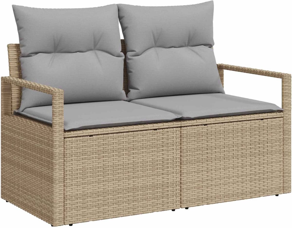 vidaXL Ensemble de Canapés 7 pc Beige et Gris clair 120 x 62 x 69 cm