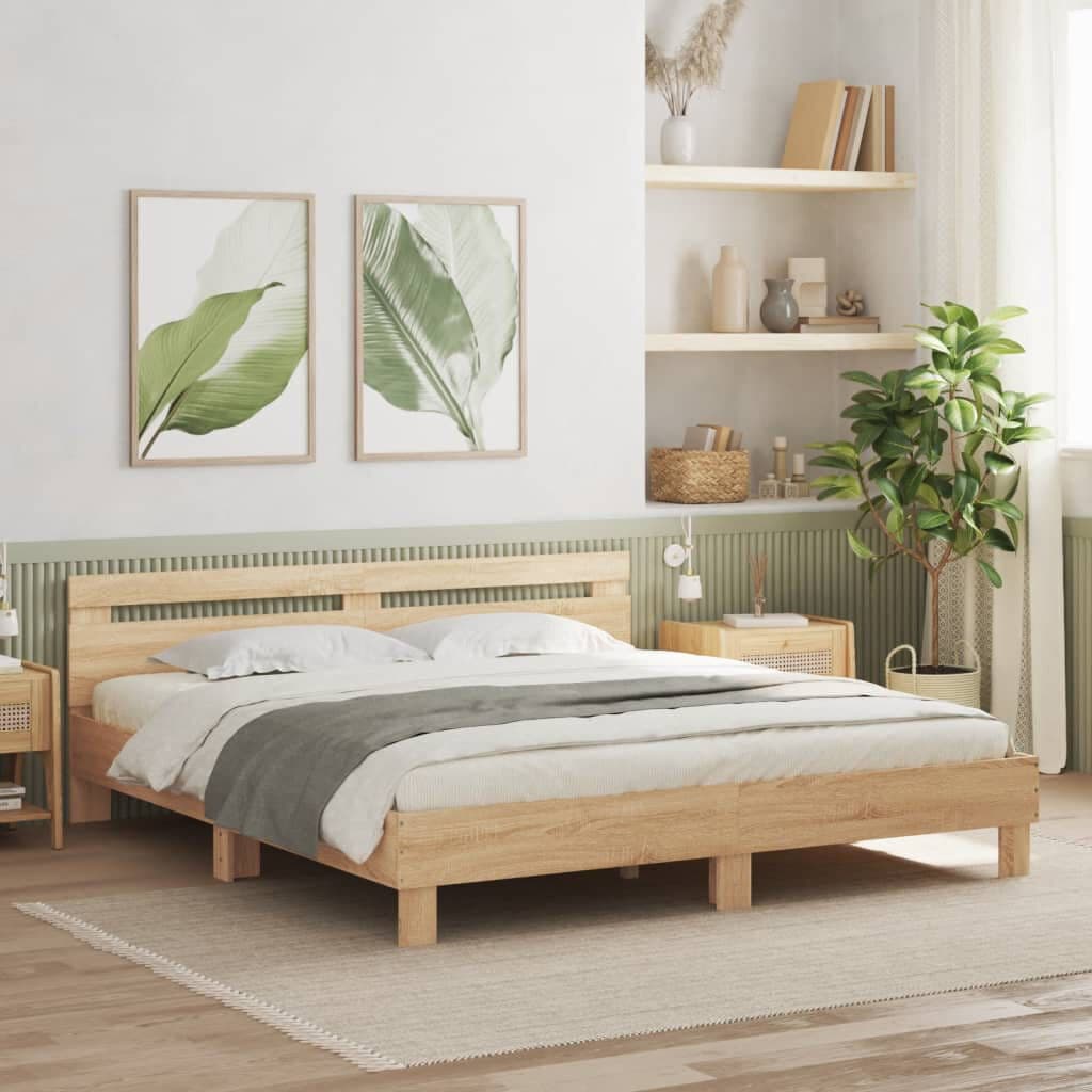 17 Stories Nylene Bed Frame Sonoma Oak Super King ( 180 x 200 cm)