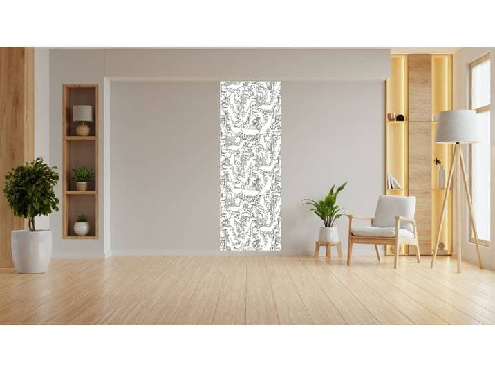 Wandsticker QUEENCE Dinosaurier , weiss (weiß), B:90cm H:250cm, Vinyl, Wandtattoos, Wandsticker, DIY-Wandsticker zum Bemalen