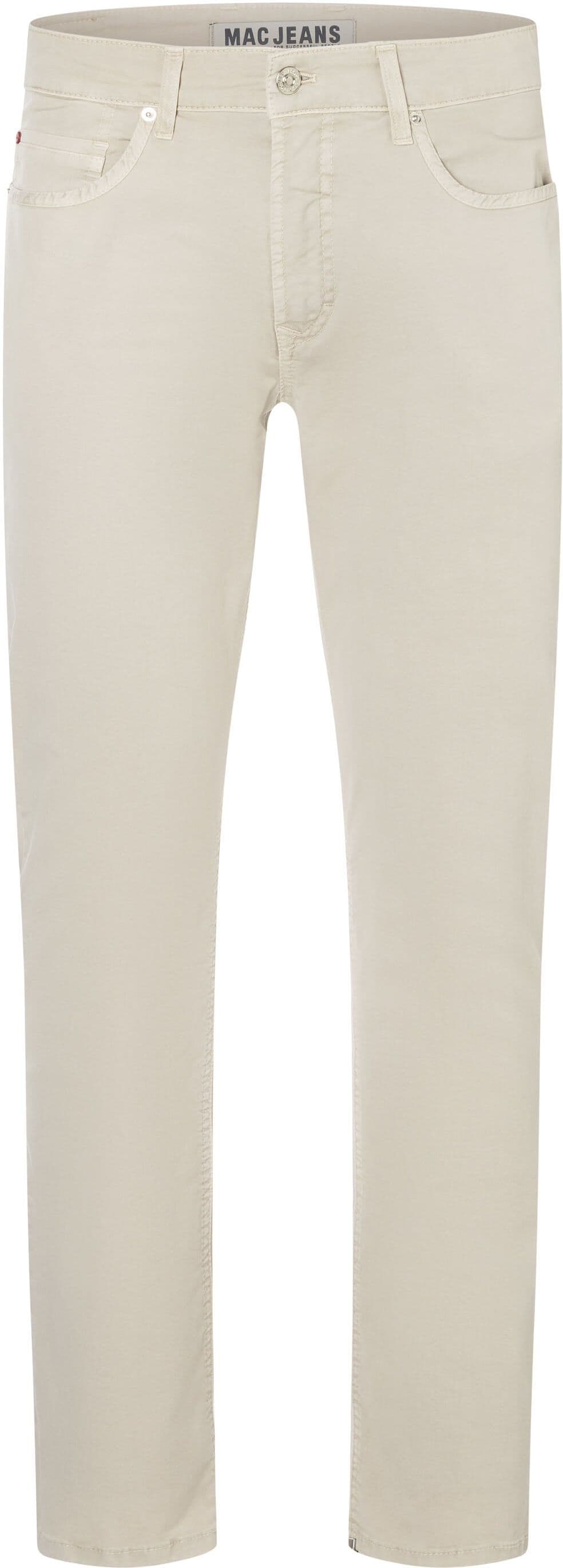 Stoffhose MAC "Arne", Herren, Gr. 31, Länge 34, beige (kitt ppt), Web, Obermaterial: 96% Baumwolle, 4% Elasthan, unifarben, regular fit knöchellang, Hosen Stoffhose, im Five-Pocket Style