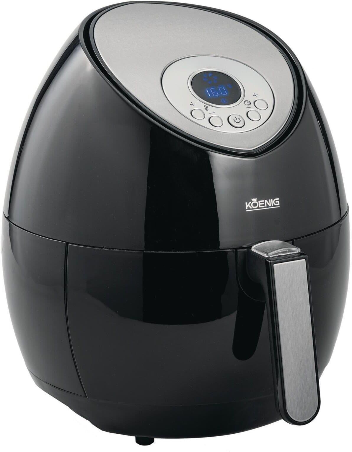 KOENIG Heissluftfritteuse "Quick Pure 3 1 kg", silber (schwarz, silberfarben), Fritteusen, Heissluftfritteuse schwarz, silberfarben Einheitsgröße