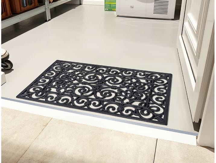 Gummi Fußmatte Ornaments 75 x 45cm Schwarz