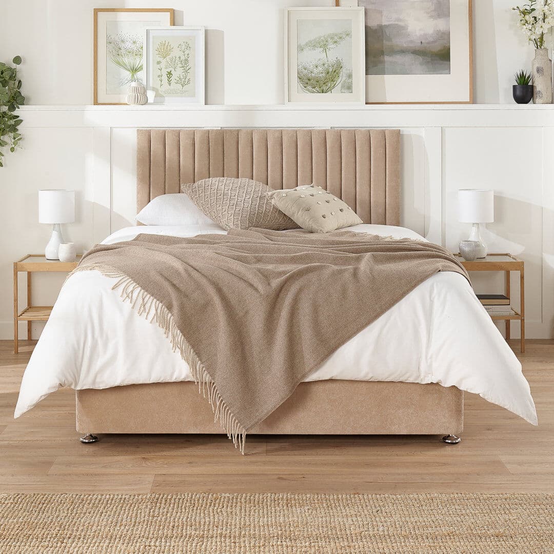 17 Stories Nameeta Upholstered Bed Sand Small Single (2'6)