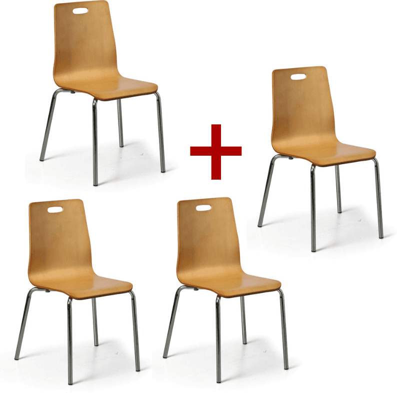 B2B Partner Drewniane krzesło do jadalni BETTY 3+1 GRATIS, naturalne