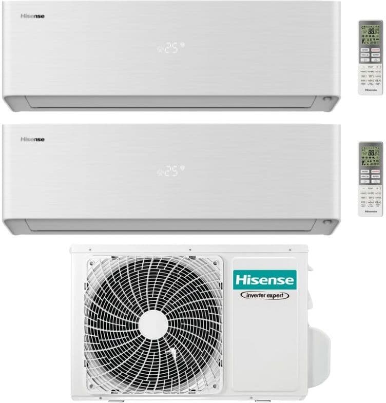 Hisense Climatizzatore Energy Pro X Dual Split 9+9 con 2AMW42U4RGC Inverter Wi-Fi R-32 Classe A++