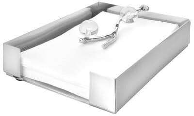 Classic Touch "Tissue Holder Silver with Clear Ball - 9""L"