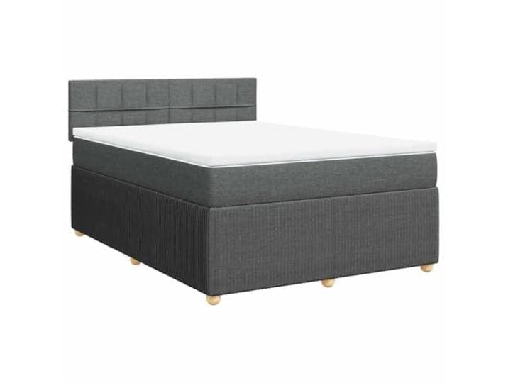 vidaXL Boxspring met matras stof donkergrijs 140x200 cm