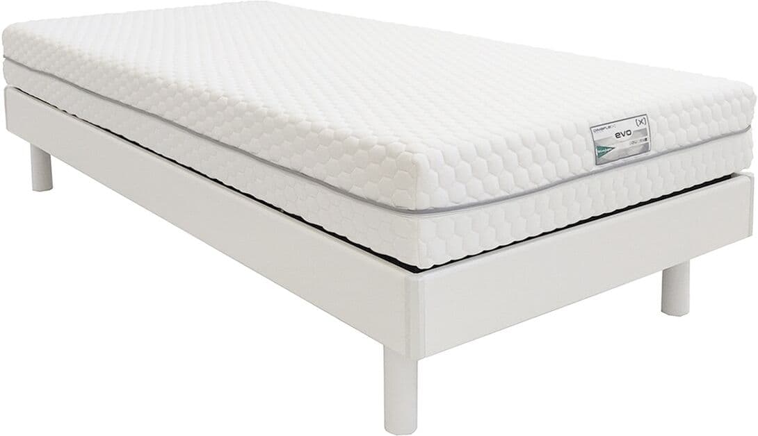 Dimaflex Conjunto colchón de viscoelástica y somier de madera EVO FIJO 2 .  (Cama 105 x 190 cm) Blanco