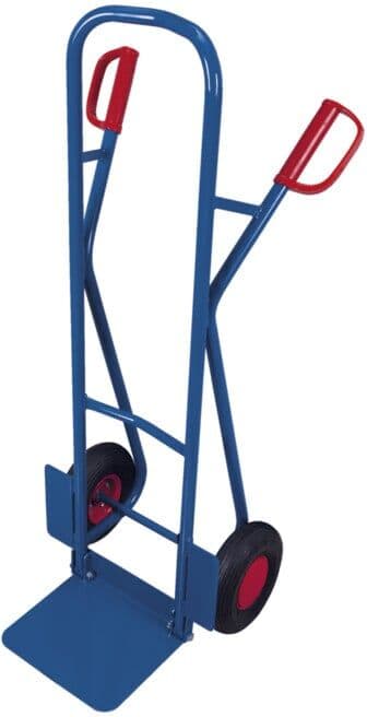 VARIOfit Diable en tube d’acier avec pelle rabattable, pneus pneumatiques, pelle 320 × 255 mm (sk-710.215)