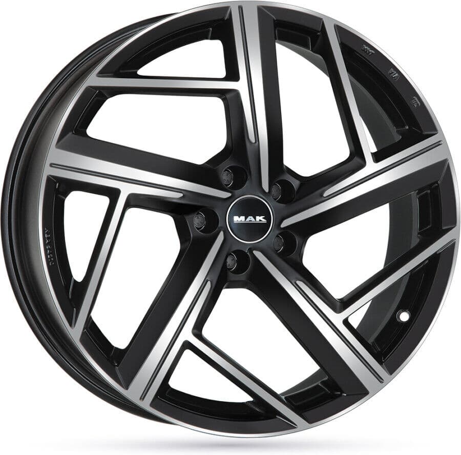 Llanta De Aluminio Mak Qvattro 9x20 5x112 Et22 Frontal Negro Pulido
