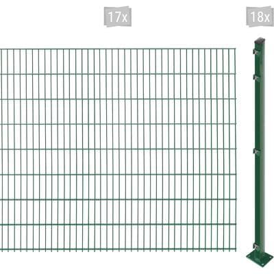 Doppelstabmattenzaun ARVOTEC "EASY 163 zum Aufschrauben", grün (dunkelgrün), H:163cm, Kunststoff, Stahl, Zaunelemente, Zaunhöhe 163 cm, Zaunlänge 2 - 60 m