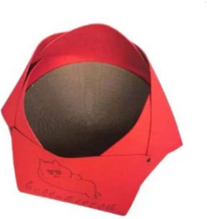 INF Grotte de Lit pour Chat en Feutre - Nid Douillet 40x40cm pour Toutes Saisons Rouge