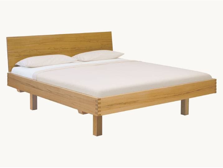 Massivholzbett Verona - Buche bianco - 49 cm - 90x200 cm - Linien-Fräsung