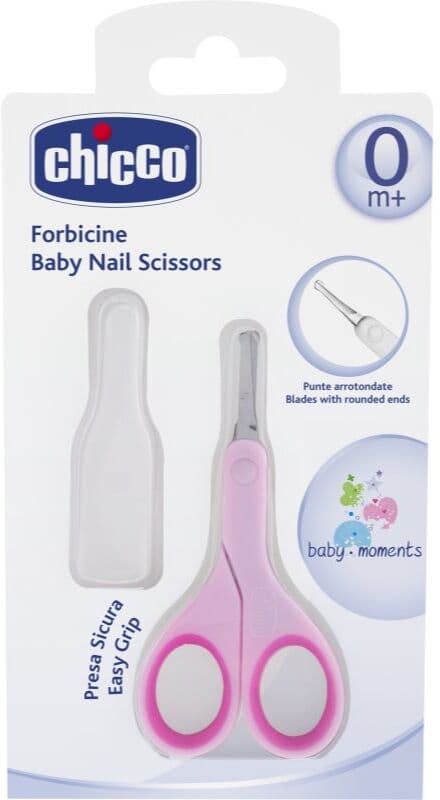 Chicco Baby Moments nożyczki dziecięce z okrągłą końcówką 0m+ Pink 1 szt.