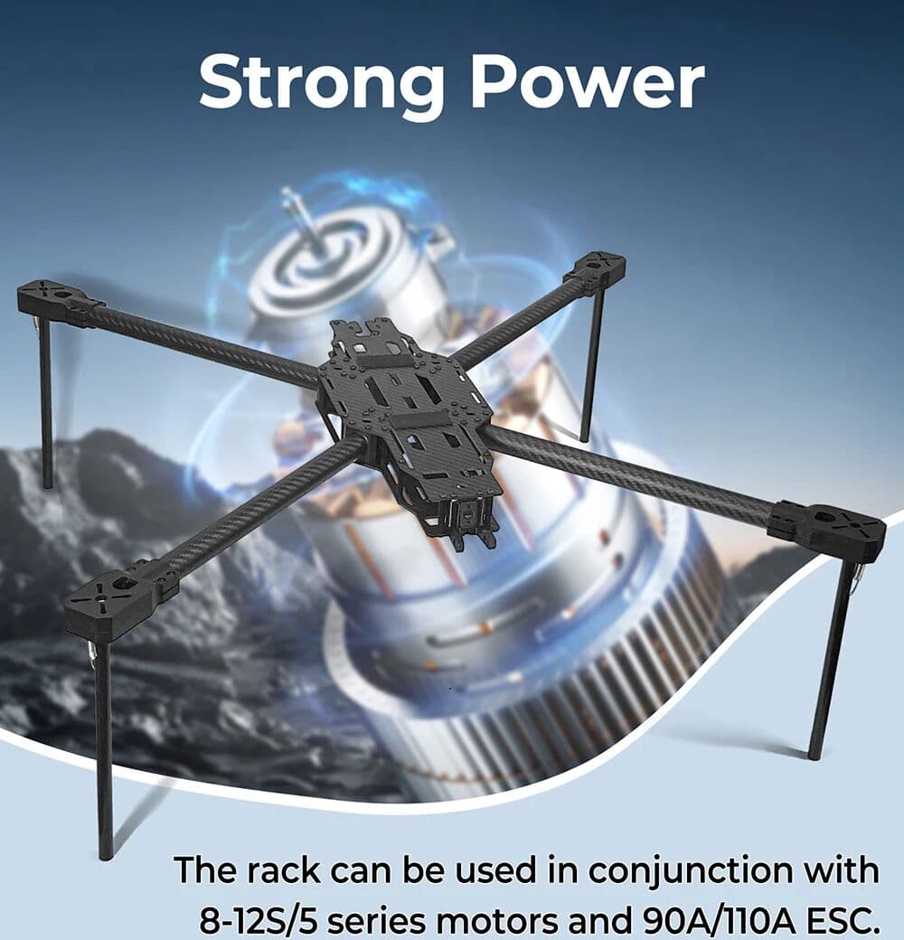 9IMOD IDF-17 inch FPV Frame 760MM FPV Frame 8S Lipo 10kg Max Load Capacity 2.0mm Carbon Fiber With Tripod For FPV Racing Drone