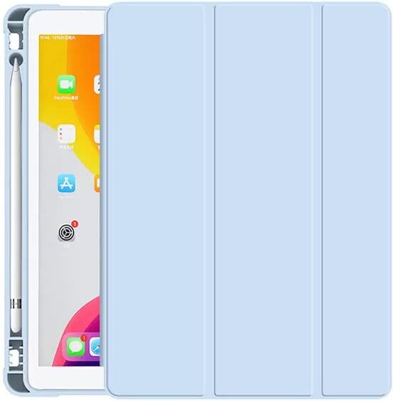 INF Étui de protection pour iPad 17/18/Air1/Air2 - Bleu glacier (avec emplacement pour stylet)