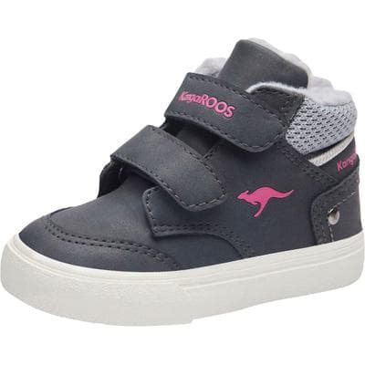 Sneaker KANGAROOS "KaVu Primo V", Mädchen, Gr. 25, blau (blau, pink), Synthetik, Textil, Schuhe Sneaker, mit Klettverschluss