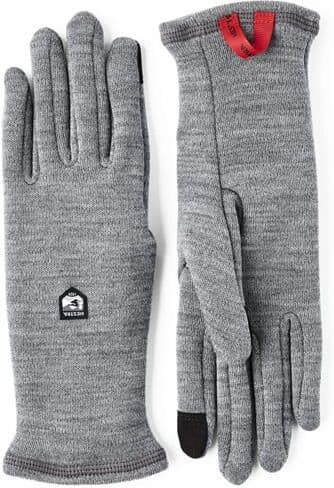 Hestra Gravita Merino Liner - 5 Finger, Grey Str. 9