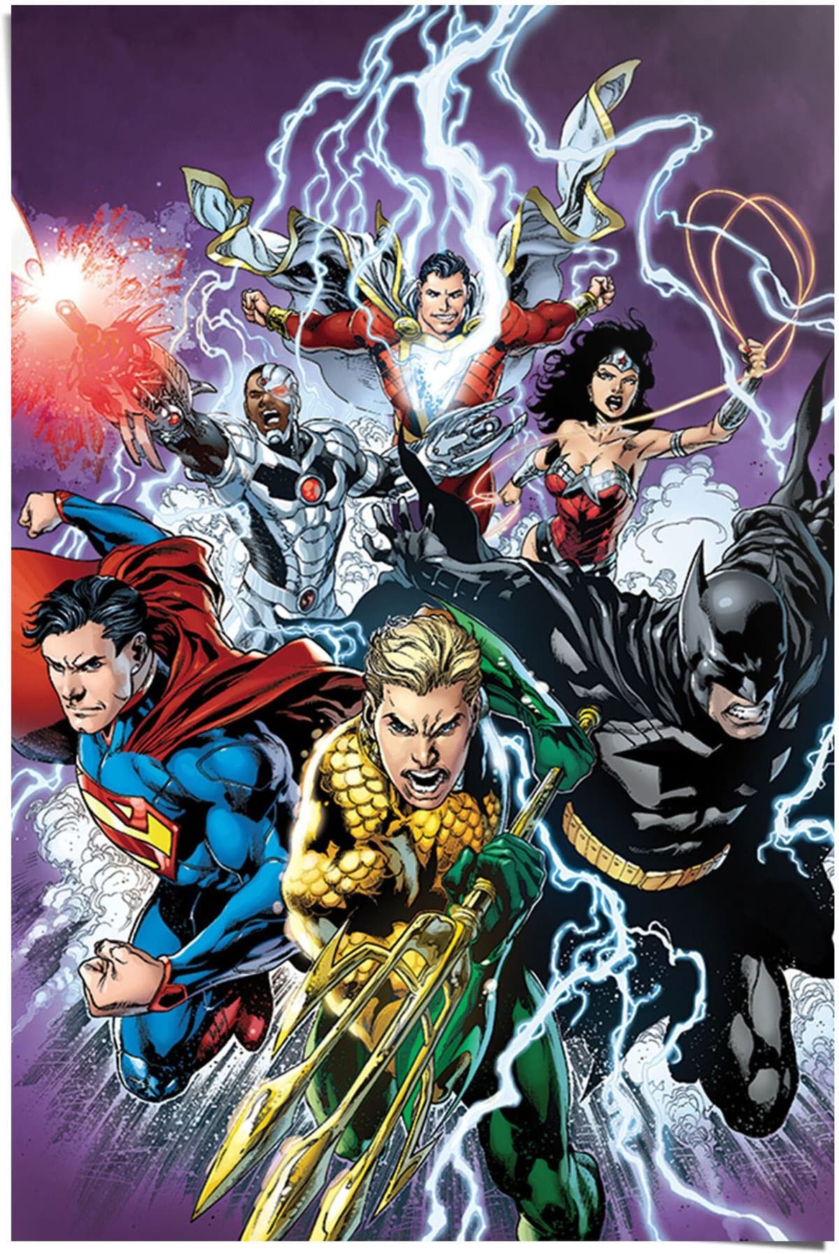 Reinders! Poster REINDERS "Justice League Treffer", bunt (farbe bild(er): mehrfarbig), B:61cm H:91,5cm, Papier, Bilder, Poster