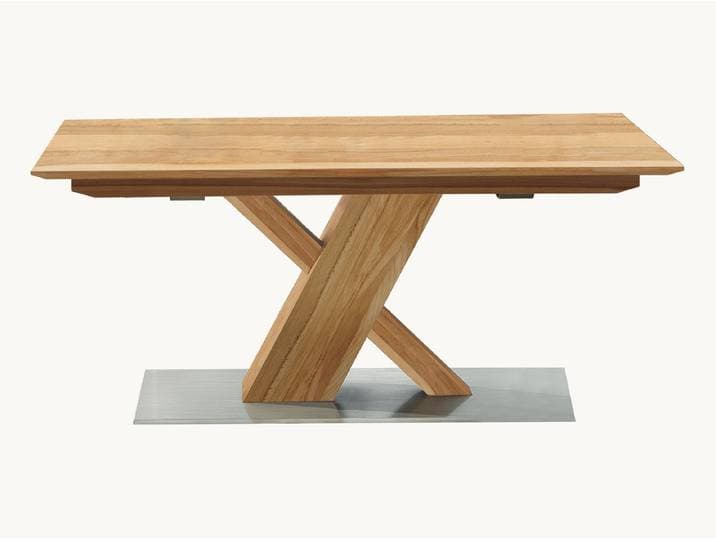 Tisch Revera - silbergrau - ohne Auszug - 100x160 cm - Kernbuche