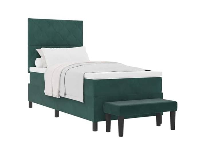 vidaXL Boxspring bed met hoofdeinde Donkergroen 200 x 90 cm Fluweel