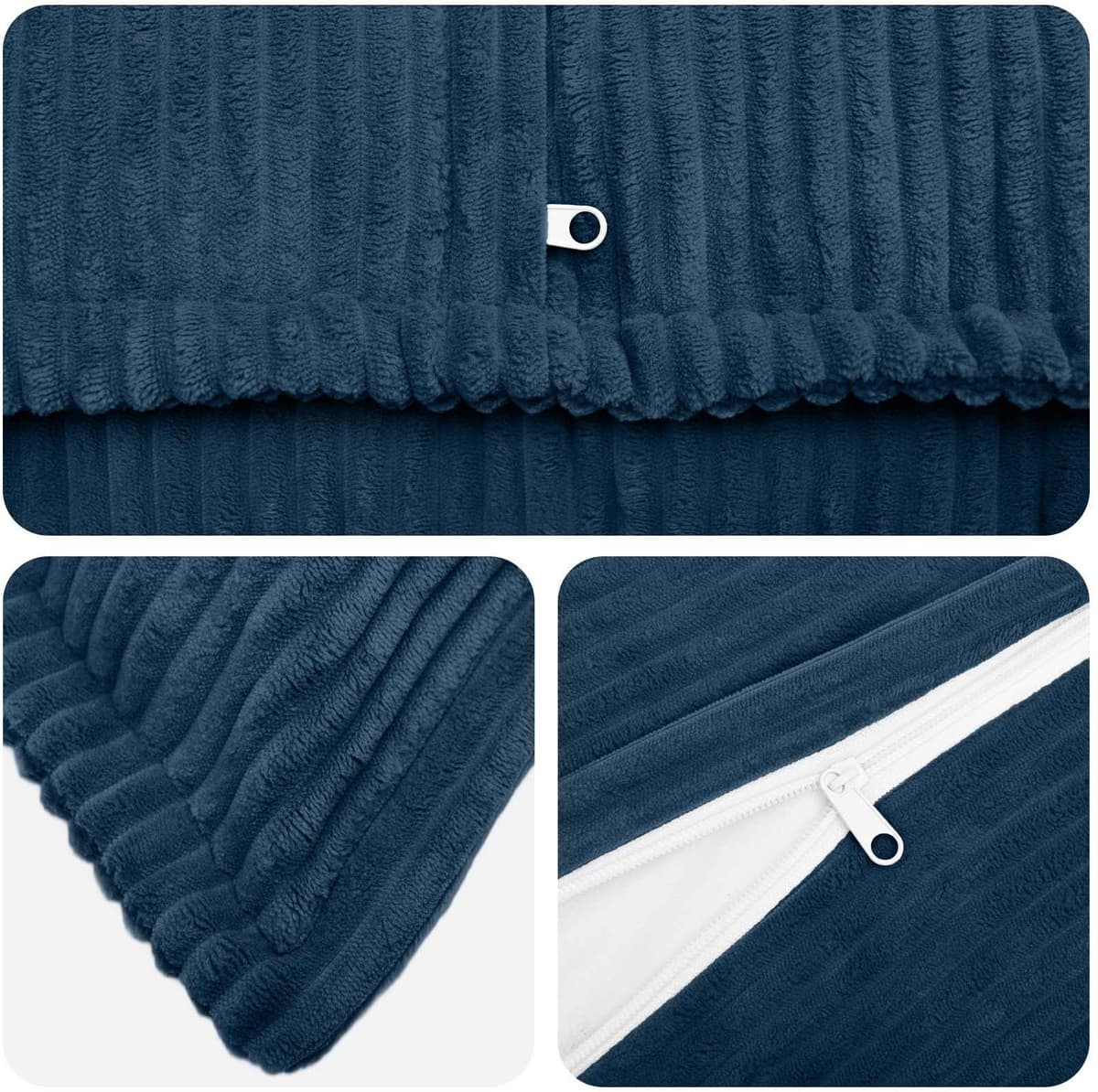 vidaXL Housse de coussin 2 pc HOUTEN Bleu marine 50 x 70 cm