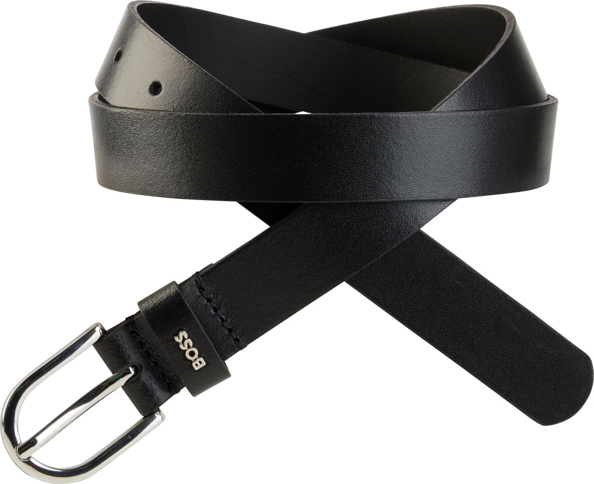 Ledergürtel BOSS "Scarlet-A", Damen, Gr. 100, schwarz (schwarz 001), Leder, unifarben, Gürtel Ledergürtel, mit Logo-Schlaufe