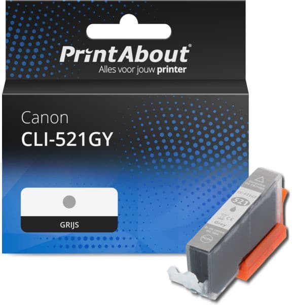 PrintAbout Inktcartridge CLI-521GY Grijs geschikt voor Canon