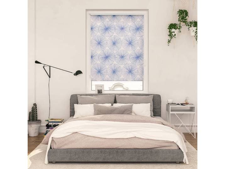 home24 Klemfix rolgordijn Flower Wheel 120 x 150cm blauw