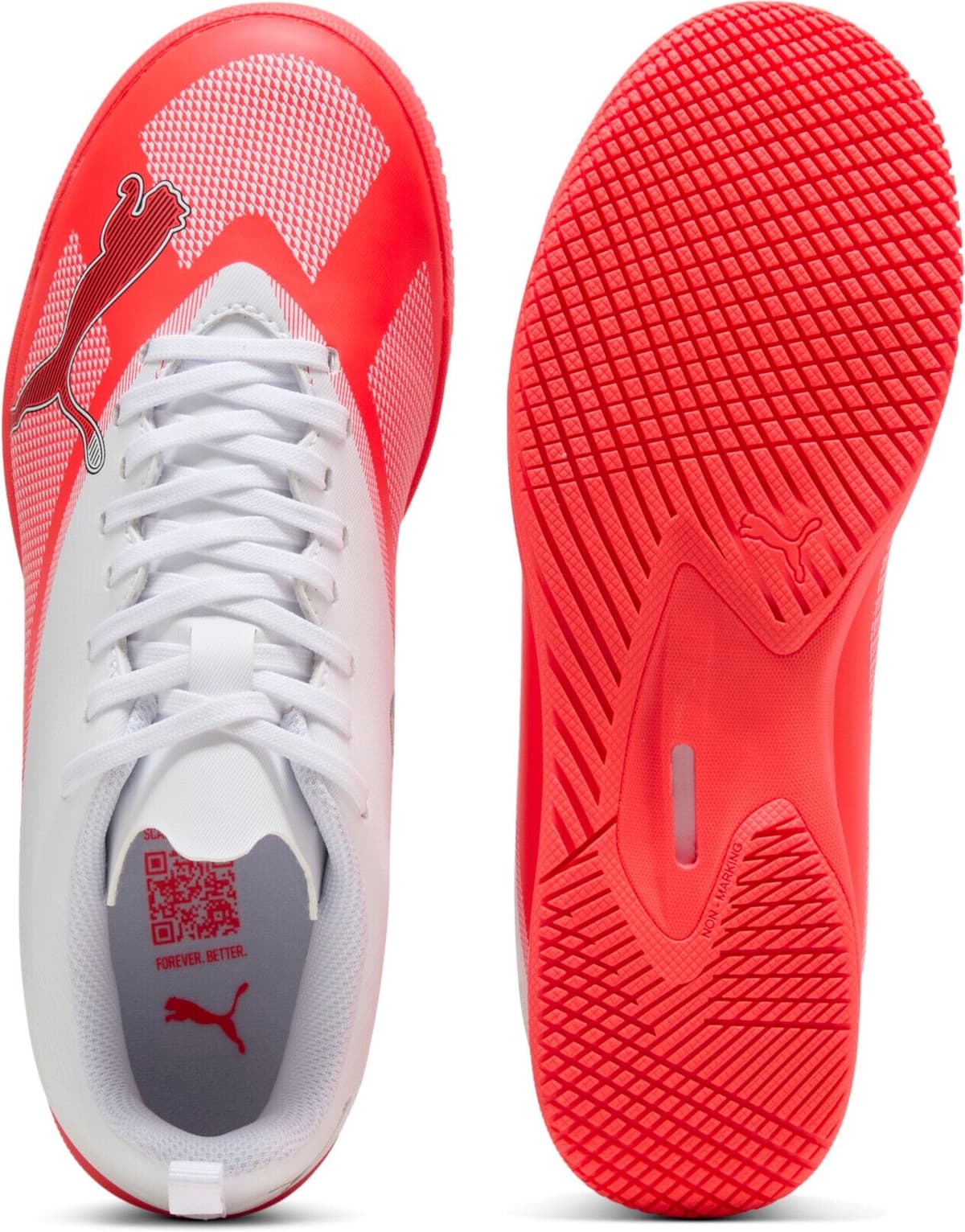 Fussballschuh PUMA "ULTRA 7 PLAY IT JR", Jungen, Gr. 37, rot (ultra rot, puma schwarz, puma weiß), Synthetik, Schuhe Fussballschuh, für Halle und Strasse ultra rot, puma schwarz, puma weiß 37