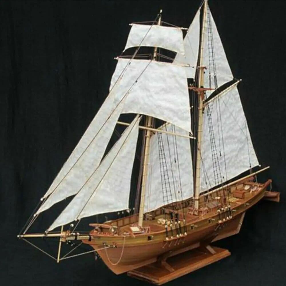 NONE 1:100 Scale Wooden Ships Model Ancient Sailboat Home Decoration Boat Assembly Toy Handmade Model Toy Wooden Sailing Boat