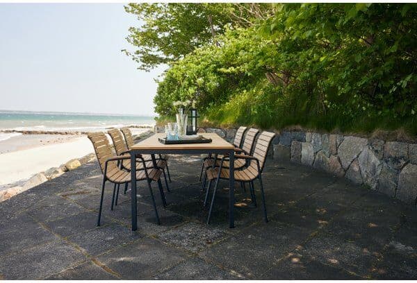 Mandalay Toscana Havebord L.197 Cm + 6 Bellevue, Antracit