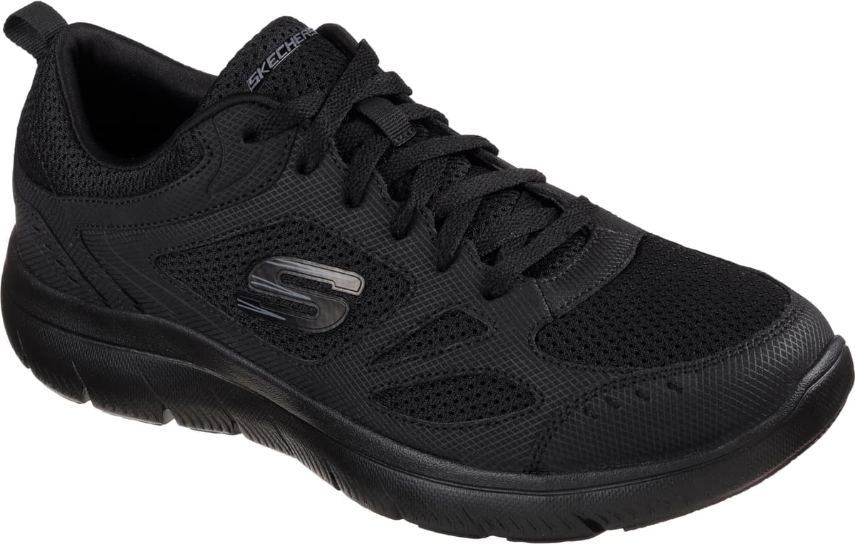 Sneaker SKECHERS "Summits-South Rim", Herren, Gr. 45, Textil, schwarz, Leder, Textil, Schuhe Sneaker, Freizeitschuh, Halbschuh, Schnürschuh im modernen Materialmix schwarz 45, Textil