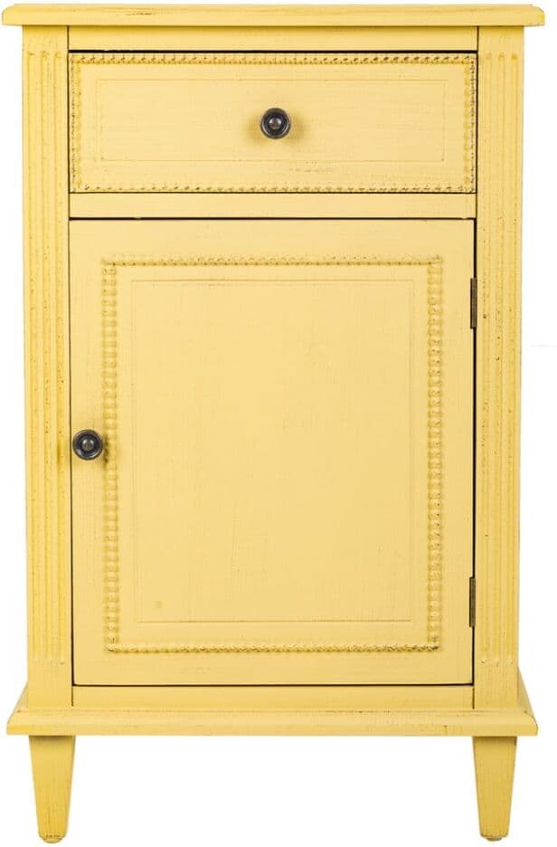 Wanderlust deco Mesita de madera amarilla 45x36x72