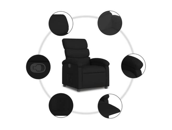 Fauteuil inclinable - ZERODIS - A371691 - Noir - Tissu 100% polyester - Relaxation