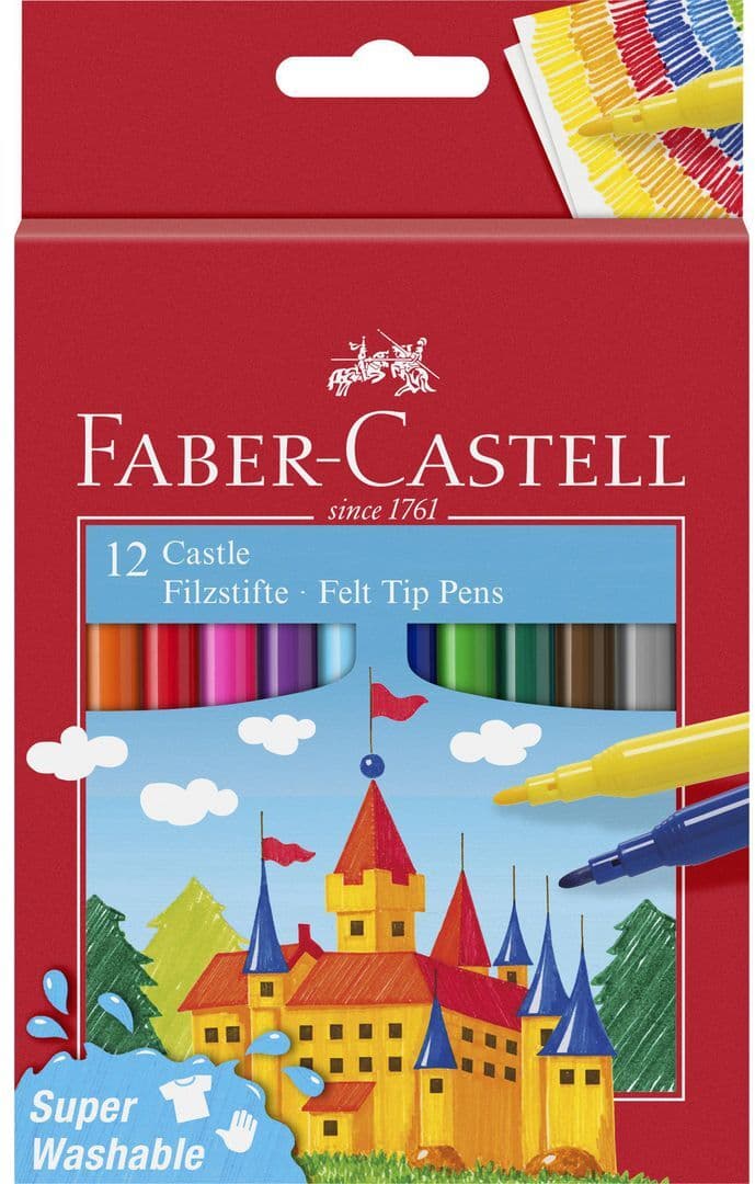 FABER-CASTELL Fiberpenna Barn sorterade färger 12/fp