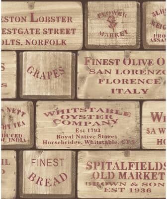 Galerie Wallcoverings Kitchen Food Label Boxes Vinyl on Non-woven Matte Wallpaper Roll