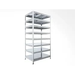 Werkstattregal Biedrax 50 x 90 x 210 cm, Verzinkt, 8 Stahlböden, Fachlast 150 kg pro Fachboden