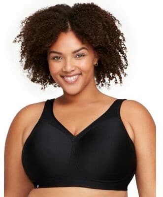 Plus Size Women's Glamorise MagicLift Seamless Sports Wirefree Bra 1006 (Women's & Women's Plus) by Glamorise in Black (Size 40 DD)