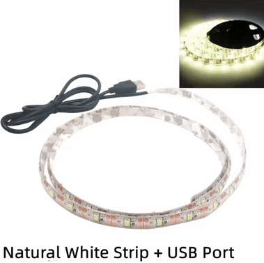 Inspire Curations 1M 5M USB LED Strip Lights For TV Backlight And Home Decor natural White not Waterproof 1 Meter