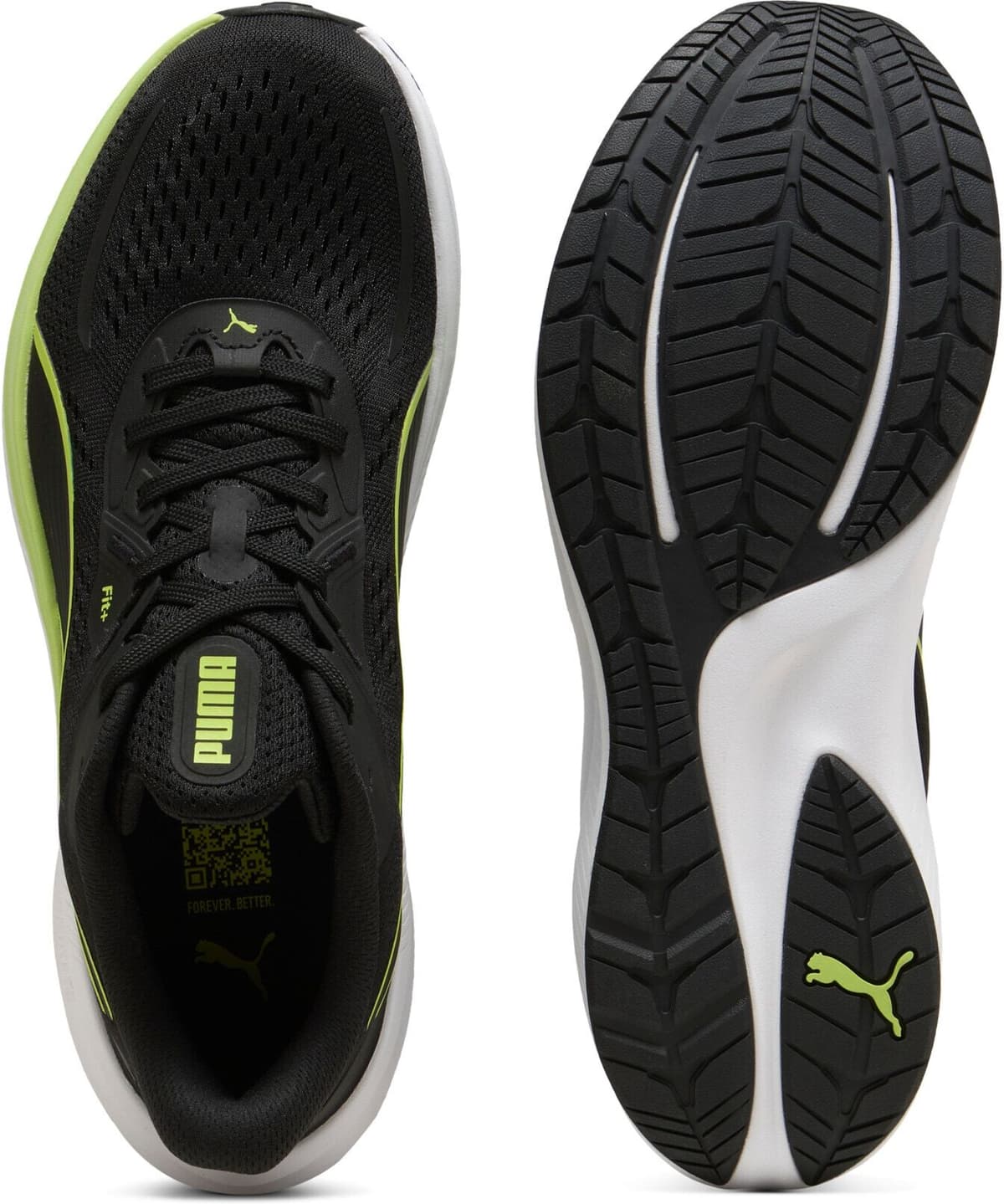 Laufschuh PUMA "SKYROCKET LITE 2", Gr. 40, schwarz (puma schwarz, sunny lime, flat schwarz gray), Textil, Schuhe Laufschuh, für sportliche Aktivitäten, mit SOFTFOAM+ Innensohle puma schwarz, sunny lime, flat schwarz gray 40