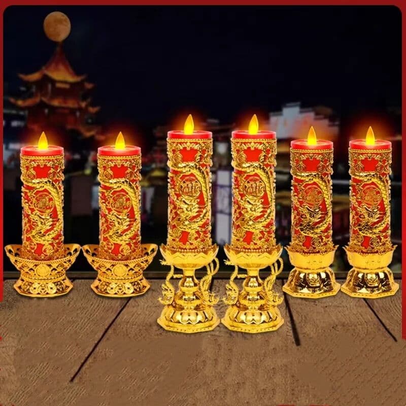 Aihem LED Candle Lights, Prayer Candles For Temples And Buddhist Halls, Smokeless Swinging Wick Simulation Candles, USB Power Supply
