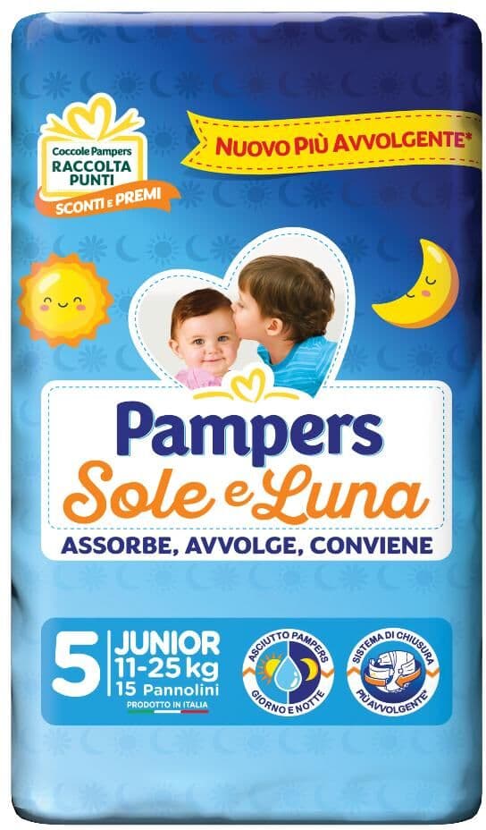 Fater spa PAMPERS SOLE&LUNA JUNIOR 15PZ