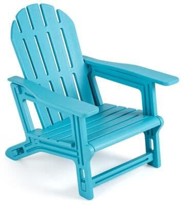 Costway All-Weather Outdoor Kids Patio Seating with Ergonomic Design-Turquoise