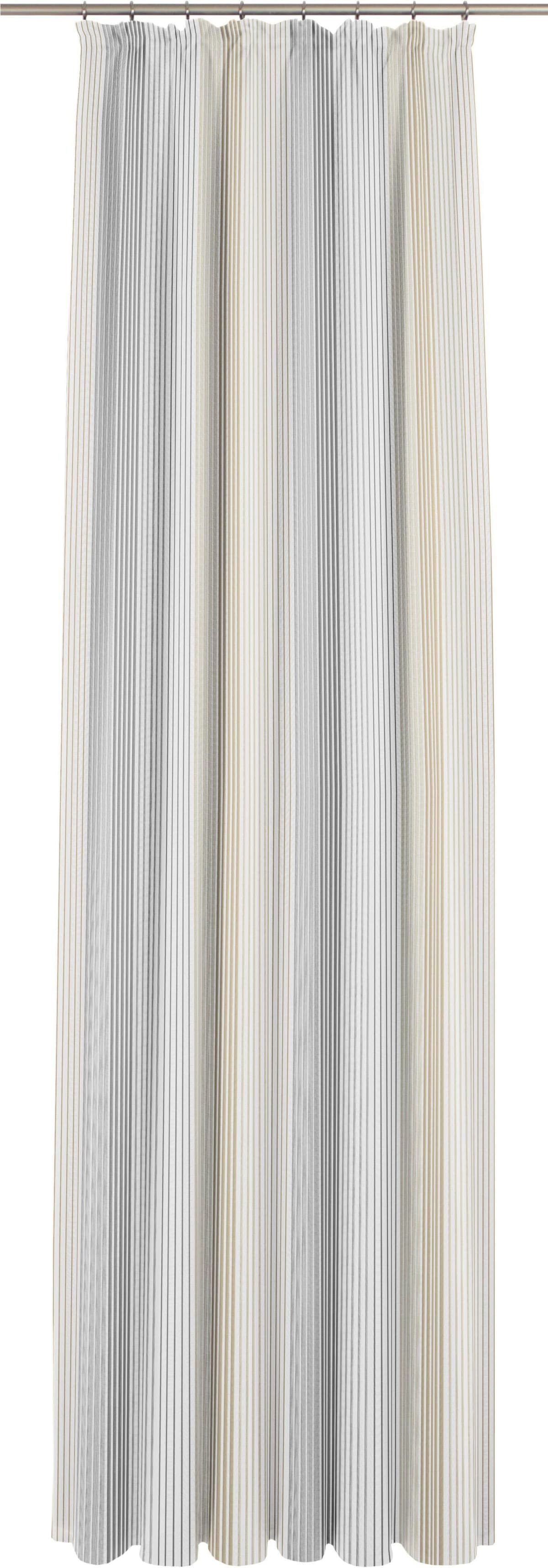 Gardine WIRTH "28066" Gr. 1, grau (taupe), B:300cm H:145cm, Polyester, Gardinen, Gardine, Store - Faltenband 1:3 taupe 145cm, Faltenband, 300cm