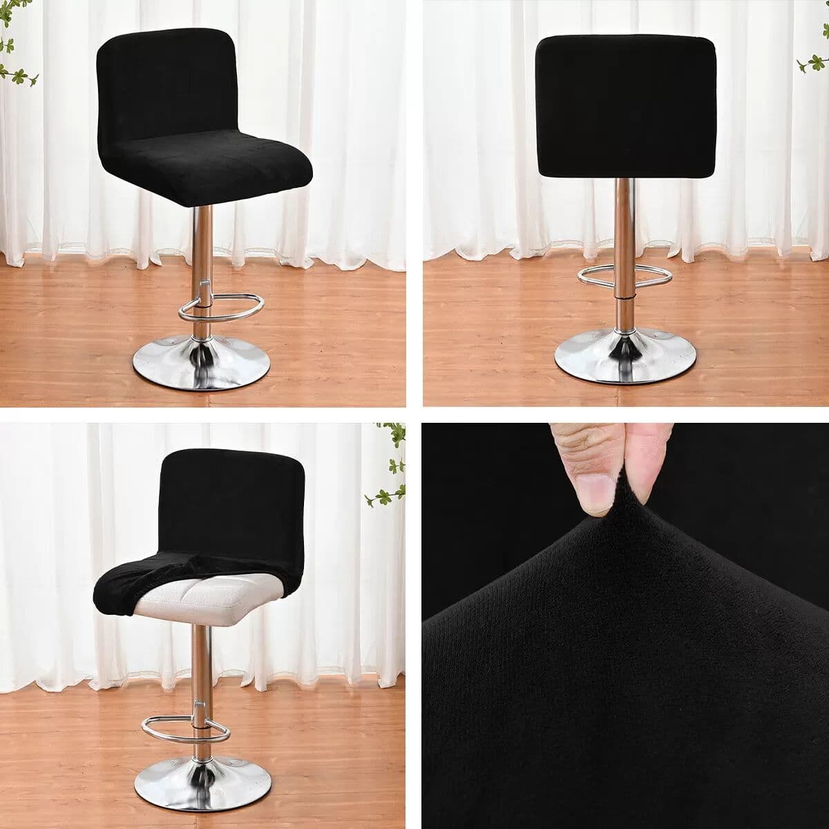 INF Housse extensible pour tabouret de bar Le noir