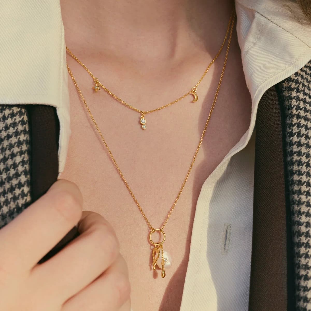 Maanesten Emily Necklace Smykke Gull Gull