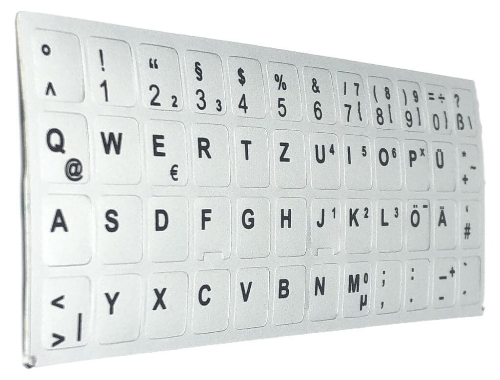 T-ProTek Duitse toetsenbordstickers Zilver Mat - 48 zelfklevende toetsen - 1,1 x 1,3 cm - Compatibel met Dell XPS laptops