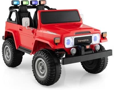 Costway 12V 2-Seat Licensed Kids Ride On Toyota FJ40 Car with 2.4G Remote Control-Red