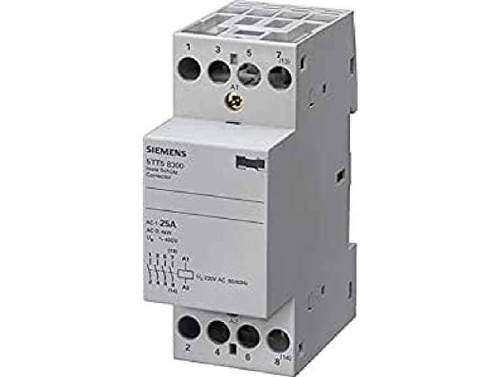 Siemens 5TT5832-0 Insta CONTACTOR met 2 Make A. 2 Break Contact voor 230, 400 V, 25 A TRIGGERING 230 V AC, Wit